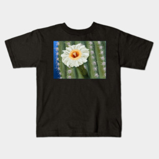 Saguaro Cactus White Flower Art Kids T-Shirt