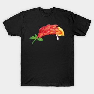 Pink Shrimp Plant Flower Digital Art T-Shirt