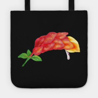 Pink Shrimp Plant Flower Digital Art Tote