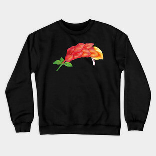Pink Shrimp Plant Flower Digital Art Crewneck Sweatshirt