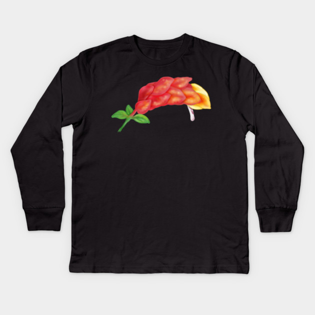 Pink Shrimp Plant Flower Digital Art Kids Long Sleeve T-Shirt by H. R. Sinclair