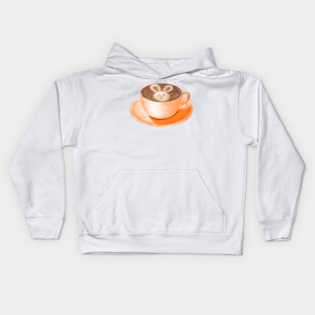 Easter Cappuccino Art Bunny Kids Hoodie by H. R. Sinclair