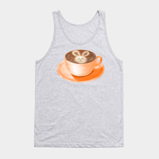 Easter Cappuccino Art Bunny Tank Top by H. R. Sinclair