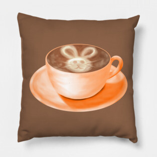 Easter Cappuccino Art Bunny Pillow
