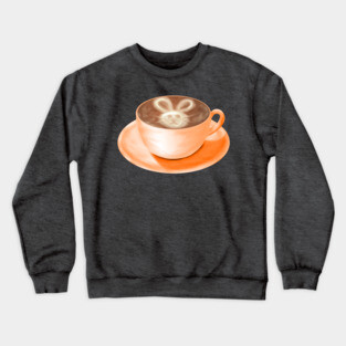Easter Cappuccino Art Bunny Crewneck Sweatshirt