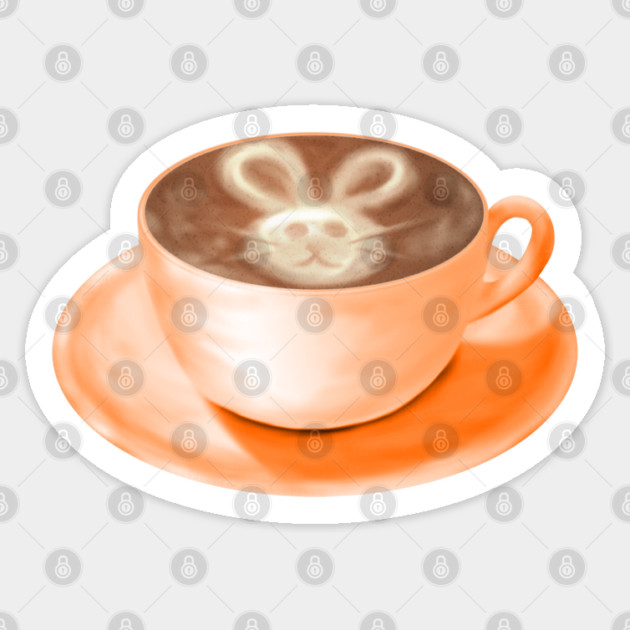 Easter Cappuccino Art Bunny Sticker by H. R. Sinclair