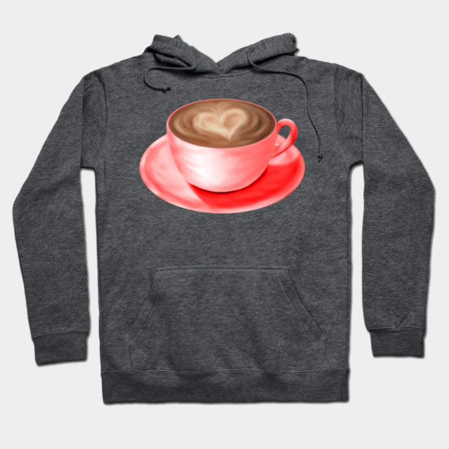 Valentine Love Cappuccino Art Heart Hoodie by H. R. Sinclair