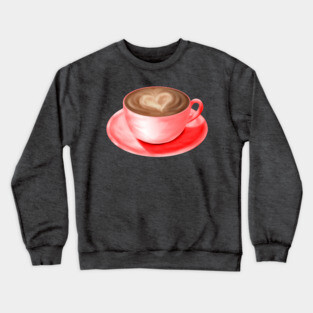 Valentine Love Cappuccino Art Heart Crewneck Sweatshirt