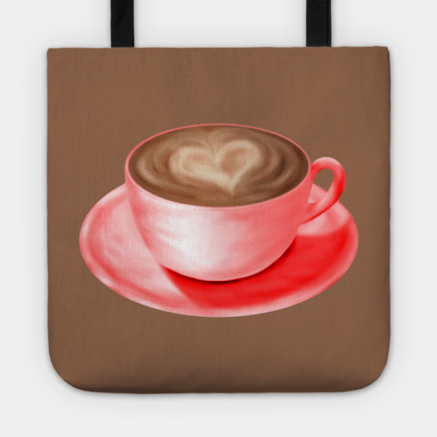 Valentine Love Cappuccino Art Heart Tote by H. R. Sinclair