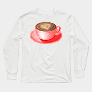 Valentine Love Cappuccino Art Heart Long Sleeve T-Shirt