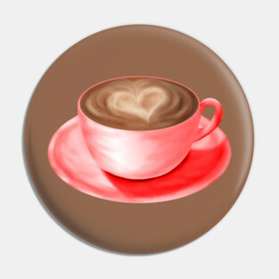 Valentine Love Cappuccino Art Heart Pin