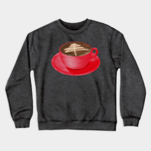 Christmas Cappuccino Art Tree Crewneck Sweatshirt