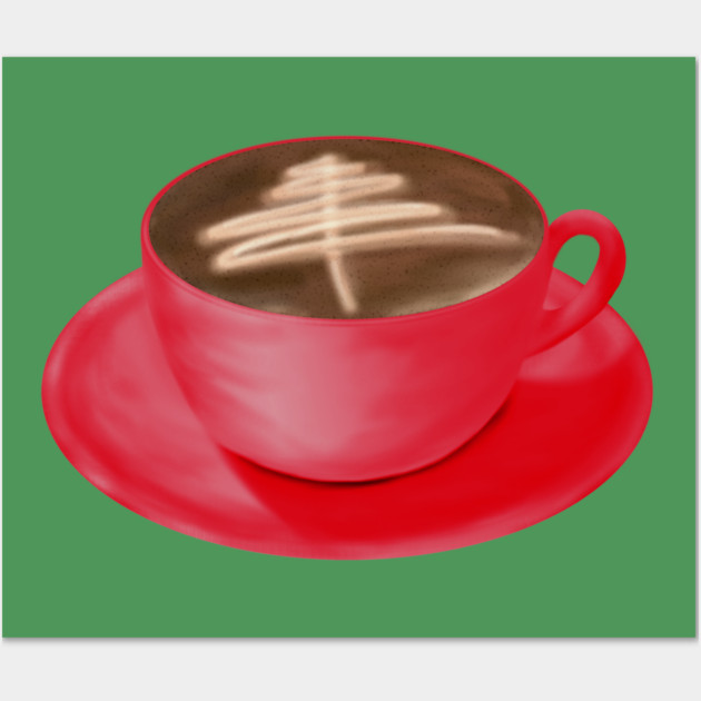 Christmas Cappuccino Art Tree Wall Art by H. R. Sinclair