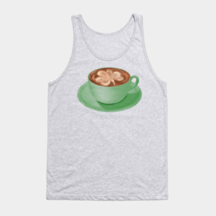 St. Patrick's Day Shamrock Cappuccino Art Tank Top