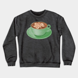 St. Patrick's Day Shamrock Cappuccino Art Crewneck Sweatshirt