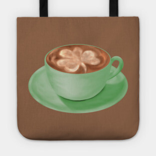 St. Patrick's Day Shamrock Cappuccino Art Tote