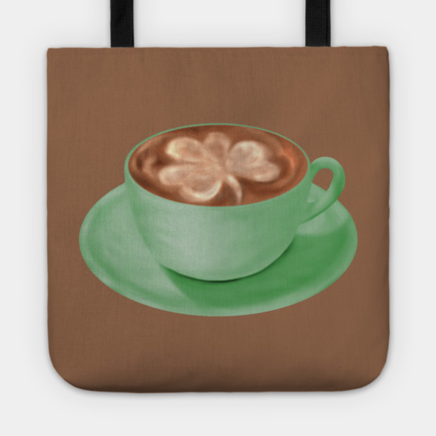 St. Patrick's Day Shamrock Cappuccino Art Tote by H. R. Sinclair