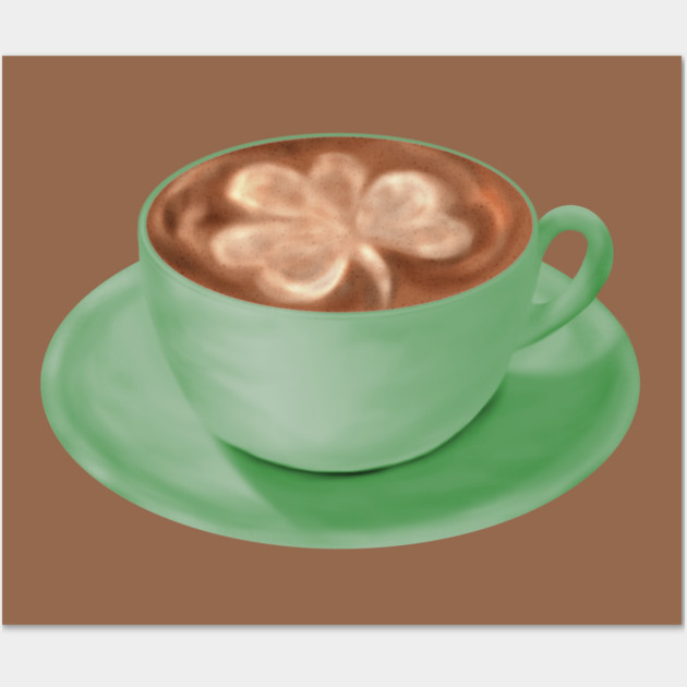 St. Patrick's Day Shamrock Cappuccino Art Wall Art by H. R. Sinclair