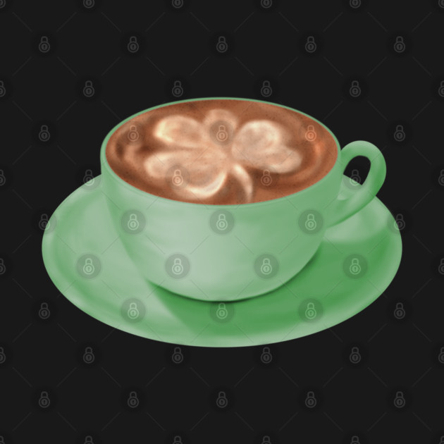 St. Patrick's Day Shamrock Cappuccino Art by H. R. Sinclair