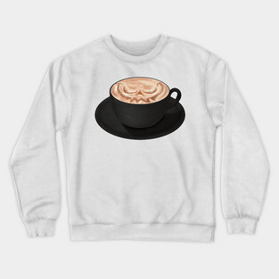 Halloween Cappuccino Art, jack o'lantern face Crewneck Sweatshirt
