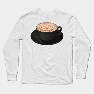 Halloween Cappuccino Art, jack o'lantern face Long Sleeve T-Shirt