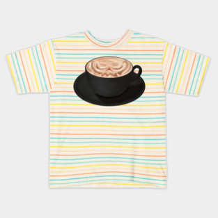 Halloween Cappuccino Art, jack o'lantern face Kids T-Shirt