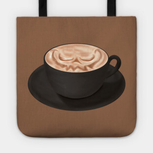 Halloween Cappuccino Art, jack o'lantern face Tote