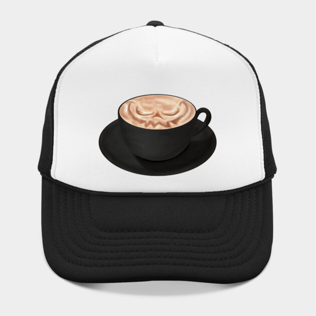 Halloween Cappuccino Art, jack o'lantern face by H. R. Sinclair