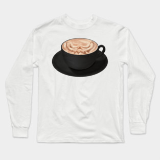 Halloween Cappuccino Art, jack o'lantern face Long Sleeve T-Shirt