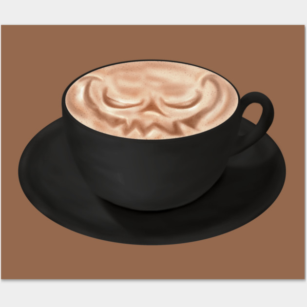 Halloween Cappuccino Art, jack o'lantern face Wall Art by H. R. Sinclair