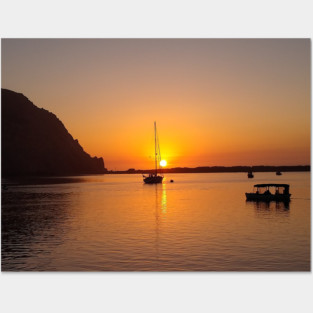 Morro Bay at Sunset Posters and Art