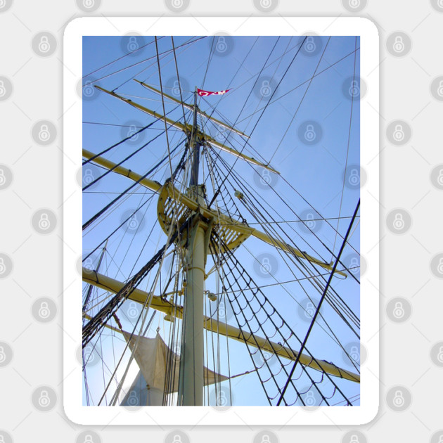 Tall Ship Rigging Sticker by H. R. Sinclair
