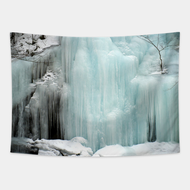 Frozen Waterfall, blue Tapestry by H. R. Sinclair