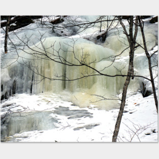 Frozen Waterfall, yellow Posters and Art