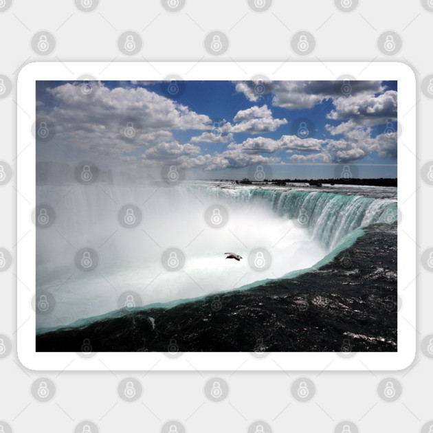 Niagara Falls with Seagull Sticker by H. R. Sinclair