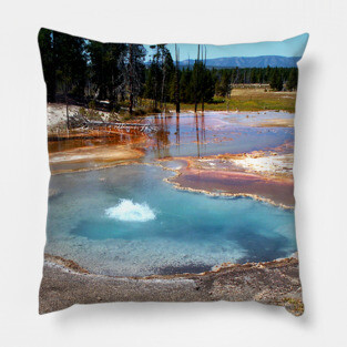 Abyss Pool Hot Springs Yellowstone National Park Pillow