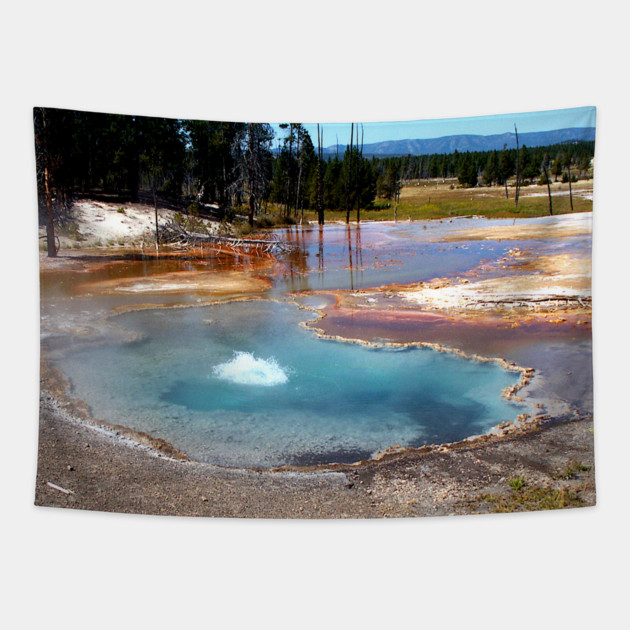 Abyss Pool Hot Springs Yellowstone National Park Tapestry by H. R. Sinclair