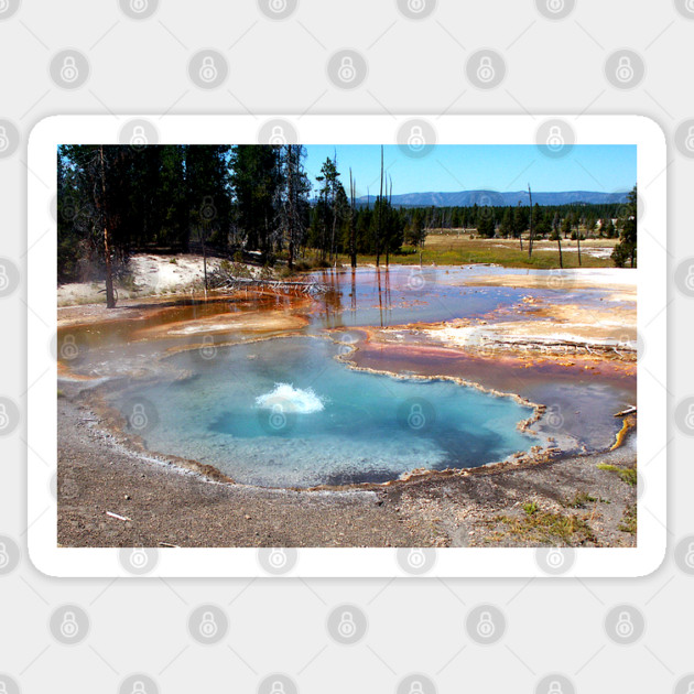 Abyss Pool Hot Springs Yellowstone National Park Sticker by H. R. Sinclair