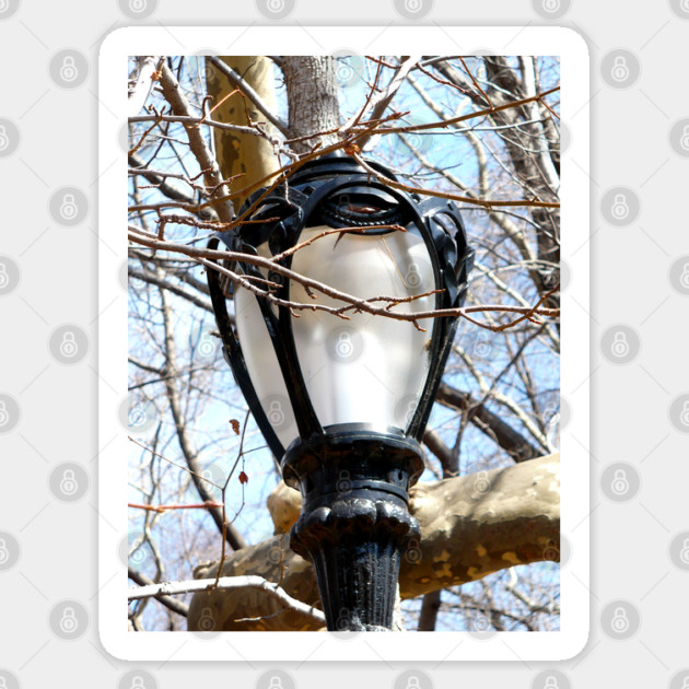 Lamp Post New York Central Park Sticker by H. R. Sinclair
