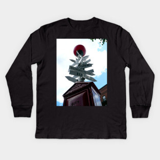 Iconic North End Signpost Kids Long Sleeve T-Shirt