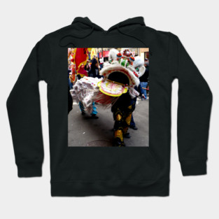White Chinese Lion Dancer, head Hoodie