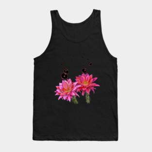 Colorful Cactus Flowers with Bubbles Tank Top