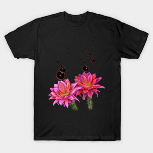 Colorful Cactus Flowers with Bubbles T-Shirt
