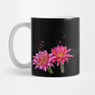 Colorful Cactus Flowers with Bubbles Mug