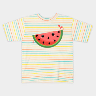 Shocked Kawaii Watermelon Kids T-Shirt