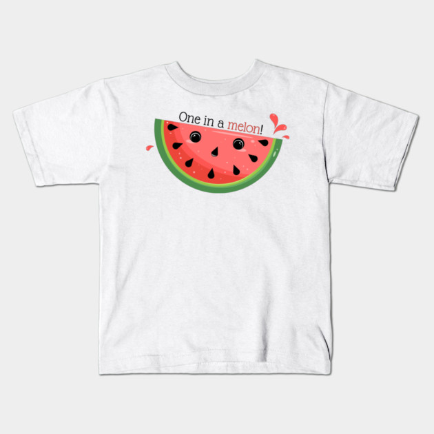 Cute Watermelon Pun, One in a melon! Kids T-Shirt by H. R. Sinclair