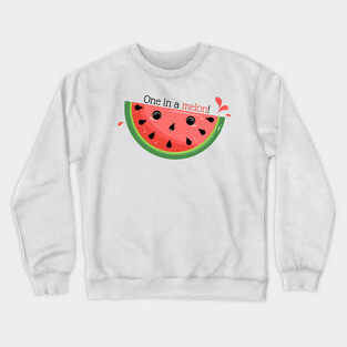 Cute Watermelon Pun, One in a melon! Crewneck Sweatshirt