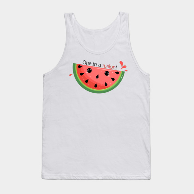 Cute Watermelon Pun, One in a melon! Tank Top by H. R. Sinclair