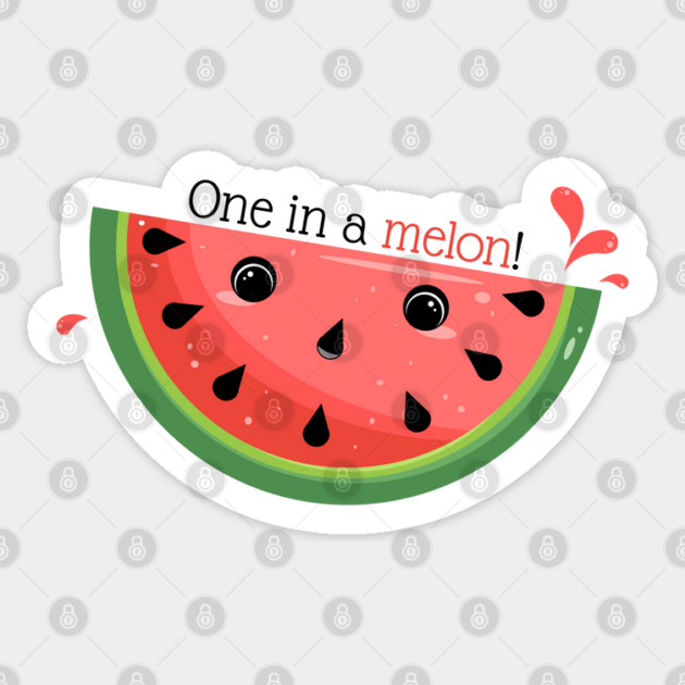 Cute Watermelon Pun, One in a melon! Sticker by H. R. Sinclair