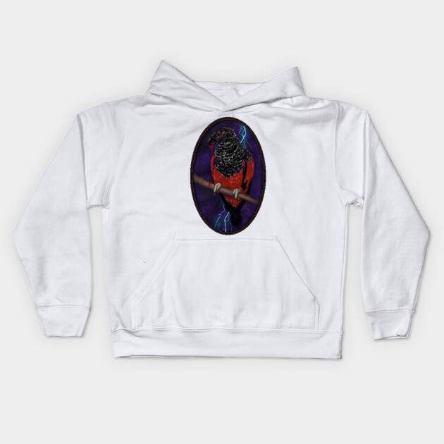 Dracula Parrot Kids Hoodie by H. R. Sinclair